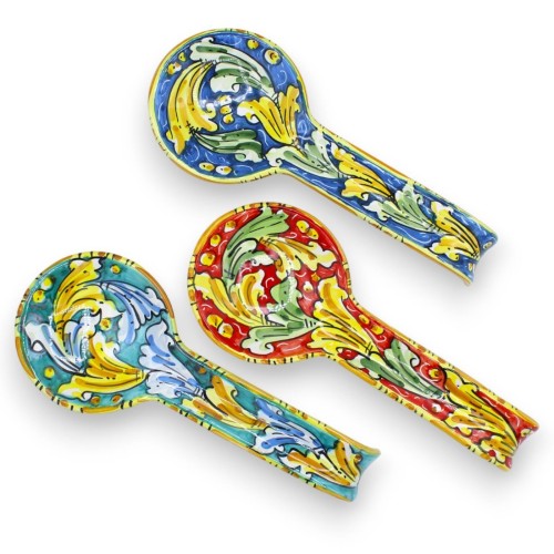 Caltagirone keramiskt skänkstöd, h ca 25 cm. (1 st) barockdekor med 3 färgalternativ - 