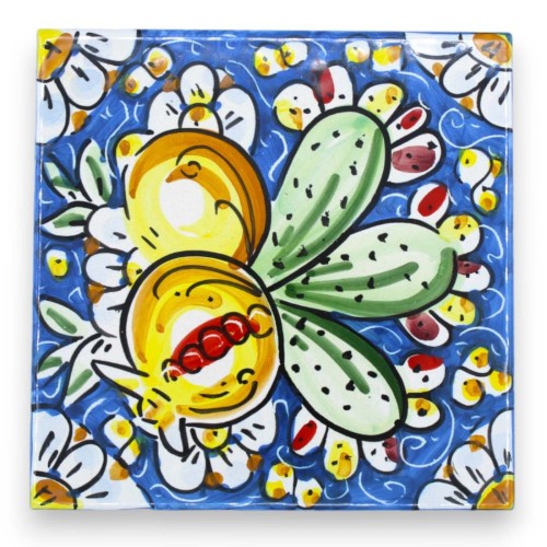 Caltagirone-Keramikfliese – H ca. 15 x 15 x 0,8 cm. (1 Stück) mit 8 Dekorationsmöglichkeiten MD1 -  2