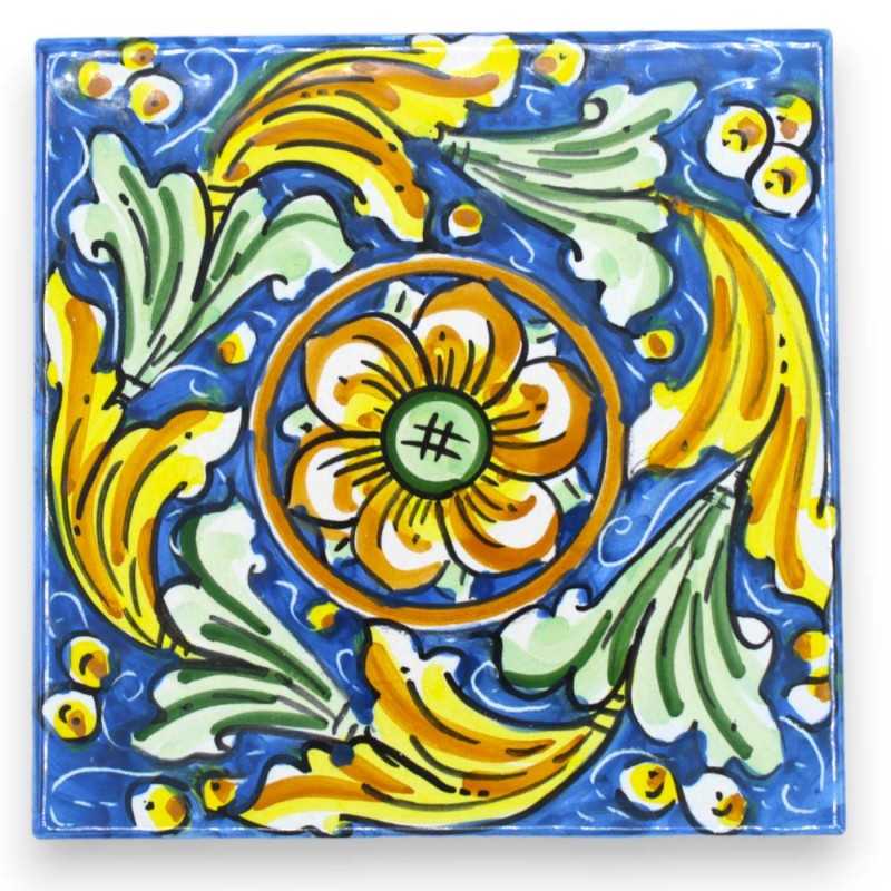 Mattonella in ceramica Caltagirone - h 15 x 15 x 0,8 cm ca. (1Pz) con 8 opzioni decorazione MD1 - 