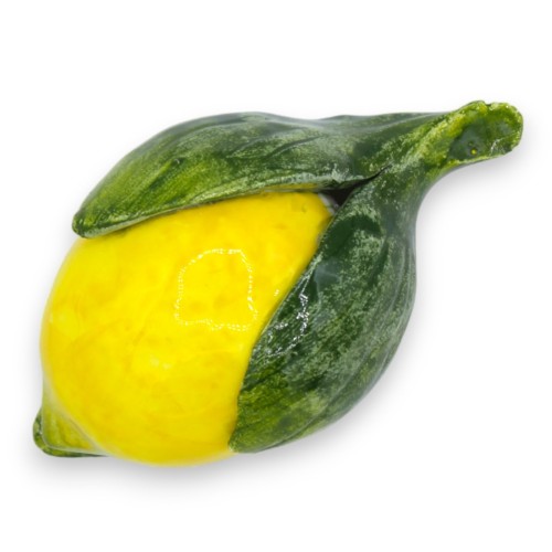 Lemon with leaves in high-quality ceramic, with 2 size options (1pc) -  2