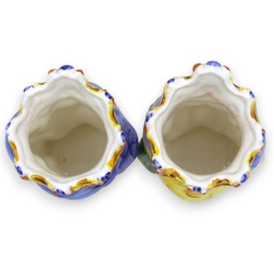 Paar normannische Moorköpfe aus Caltagirone-Keramik, H ca. 13/14 cm. mit MD6-Krone - 