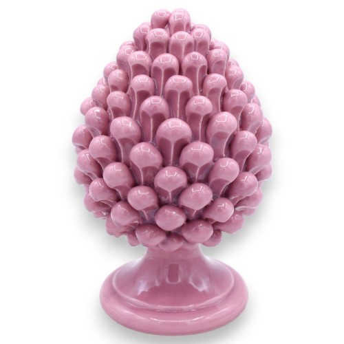 Sizilianischer Tannenzapfen aus Keramik Caltagirone, H 15 cm (1 Stück). Einfarbig mit verschiedenen Farboptionen -  2