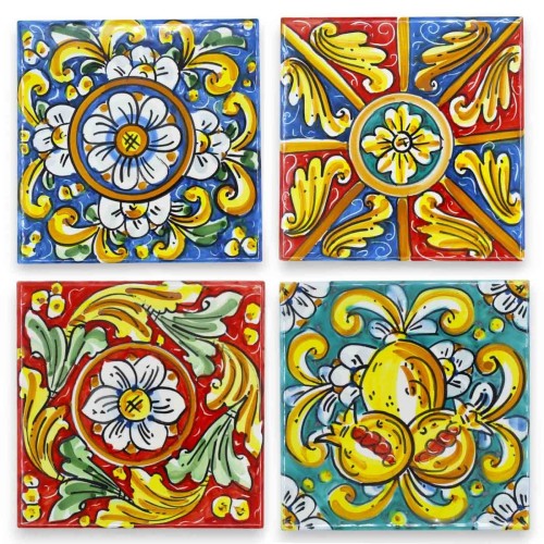 Caltagirone keramisk kakel - h ca 15 x 15 cm (1st) med 7 MD2 dekorationsalternativ - 