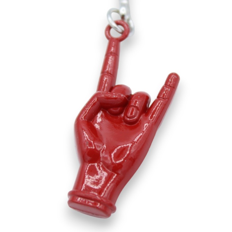 Portachiavi Corna contro il malocchio e incisione "SICILIA" - h 10 cm ca. - 