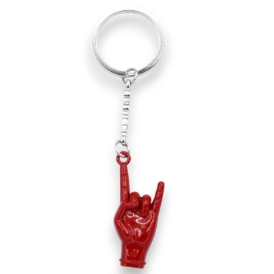 Portachiavi Corna contro il malocchio e incisione "SICILIA" - h 10 cm ca. - 