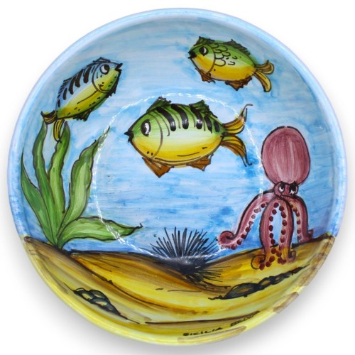 Assiette creuse, en céramique fine - Ø 20 cm x h 8 cm env. (1 pièce) décoration aléatoire sur le thème du paysage marin. 2