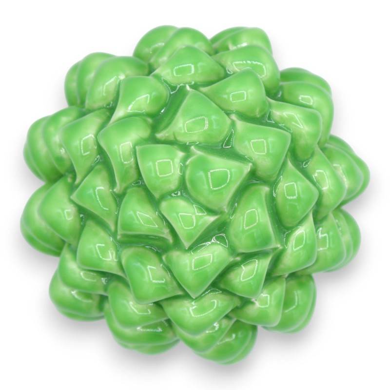 Szyszka sycylijska Caltagirone, wys. ok. 15 cm. (1 szt.) Jasnozielony z ozdobną łodygą - Losowa dekoracja łodygi - 