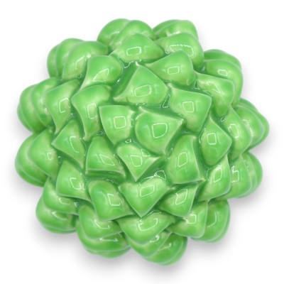 Pigna siciliana Caltagirone, h 15 cm ca. (1Unità) Verde Chiaro con gambo decorato - Decoro gambo casuale - 