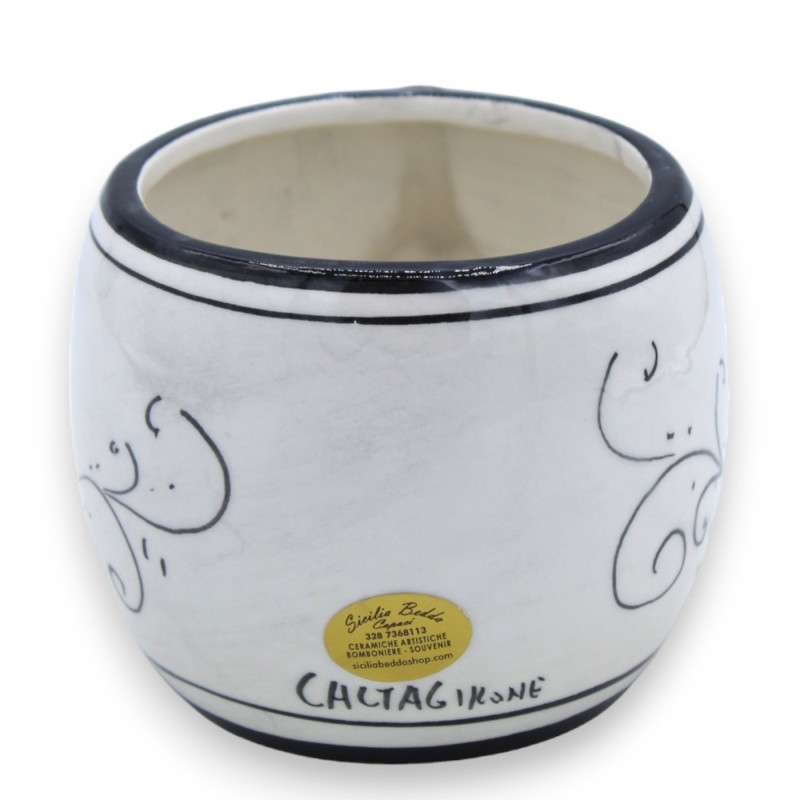 Caneca Testa di Moro em cerâmica Caltagirone, branco antigo, h 8 e Ø 10 cm aprox. (1 unidade) Opção para homem ou mulher