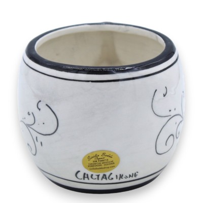 Tasse Testa di Moro en céramique Caltagirone, blanc antique, h 8 et Ø 10 cm environ. (1pc) Option pour hommes ou femmes 