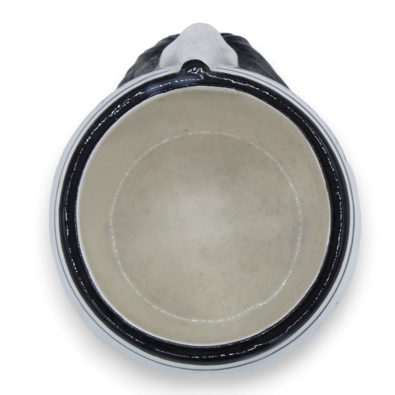Caneca Testa di Moro em cerâmica Caltagirone, branco antigo, h 8 e Ø 10 cm aprox. (1 unidade) Opção para homem ou mulher
