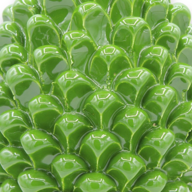 Szyszka sycylijska z ceramiki Caltagirone, leśna zieleń 2 opcje rozmiaru (1 szt.) dekoracja kwiatowa i geometryczna - 