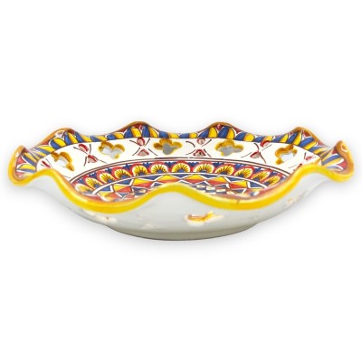 Bågat och perforerat mittstycke i Caltagirone-keramik, 2 storleksalternativ (1st) Sicilian Cart-dekoration MD1 - 
