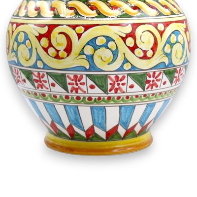 Vaso gigante con pale di ficodindia - h 55 cm ca. vaso multi-decoro - 