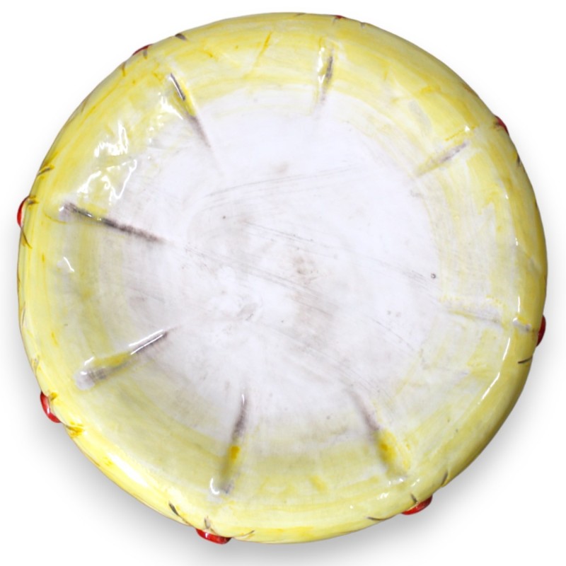 Testa di Moro Pouf Women's version - h 55 cm approx. With applications of lemons and flowers, red 17th century decoratio