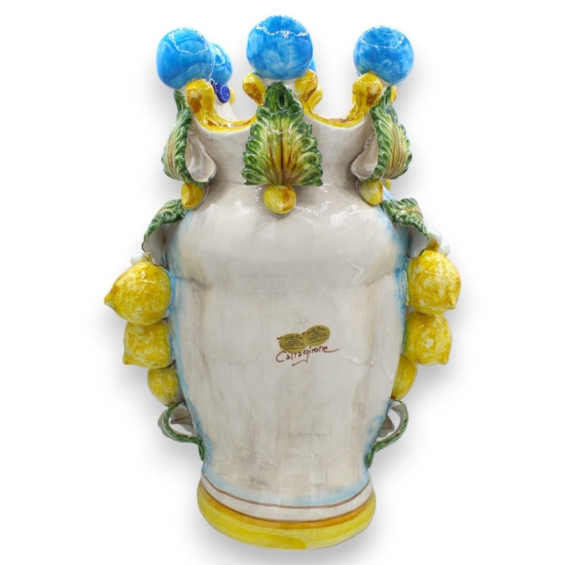 Paar Mohrenköpfe Caltagirone H ca. 40 cm. Mit Applikationen von Zitronen und Blumen - 