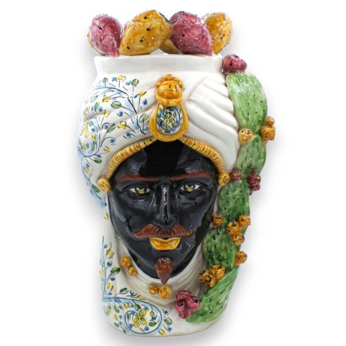 Hoofd van Moro Caltagirone met Crown Ficodindia - lengte 47cm