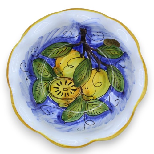Obstschale aus sizilianischer Keramik – ca. Ø 24 cm x H 9 cm. (1 Stück) mit 4 Dekorationsmöglichkeiten -  2