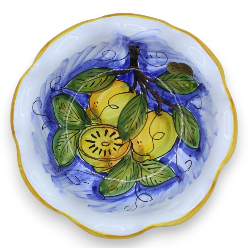 Siciliansk fruktskål i keramik - Ø 24 cm x h 9 cm ca. (1st) med 4 dekorationsalternativ - 