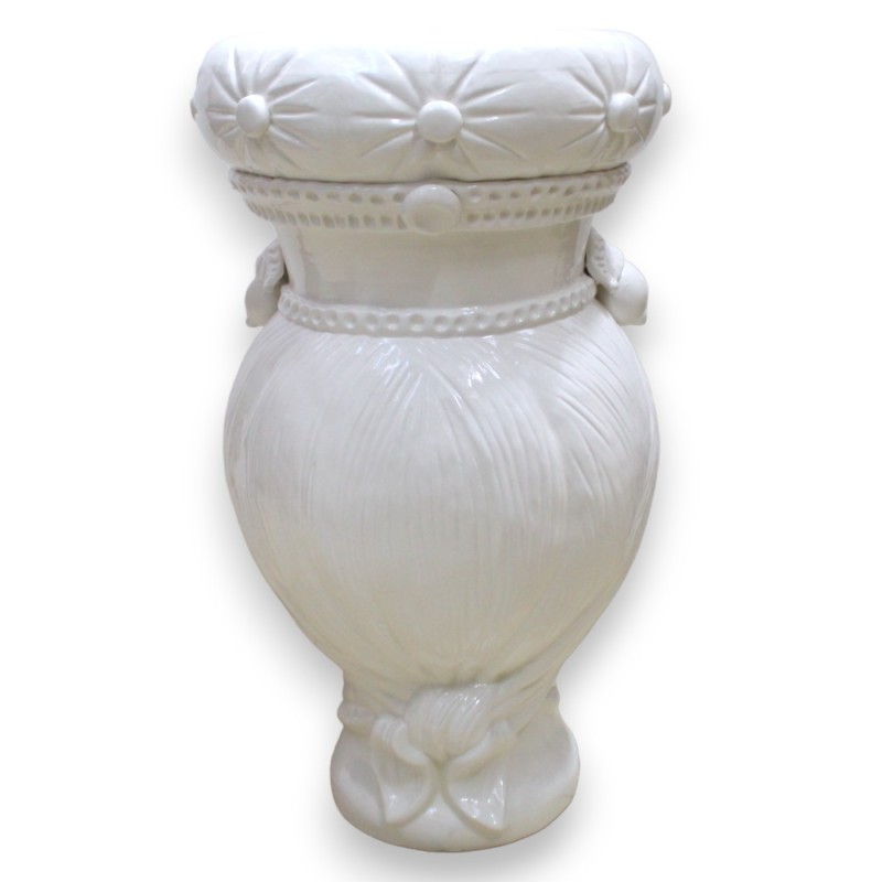 Testa di Moro modelo Caltagirone Donna Puf - h 55 cm aprox. Blanco brillante - 