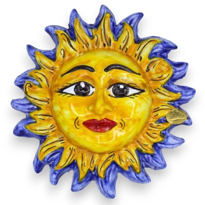 Sonne mit farbigen Strahlen, aus Caltagirone-Keramik, H ca. 18 x 18 cm. (1 Stück) Sechs Farboptionen - 
