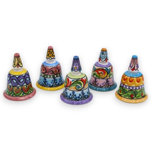 Caltagirone-Keramikglocke H 8 x Ø 6 cm ca. (1 Stück) Mit zufälliger Farbe und Dekoration - 