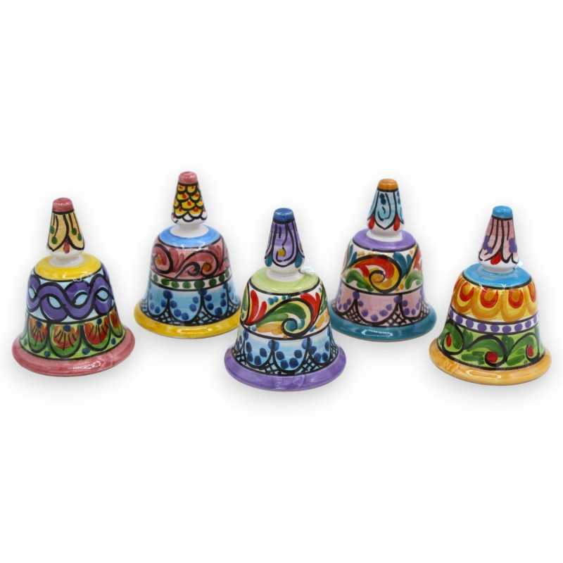 Campanella in ceramica Caltagirone h 8 x Ø 6 cm ca. (1pz) Con colore e decoro casuale - 