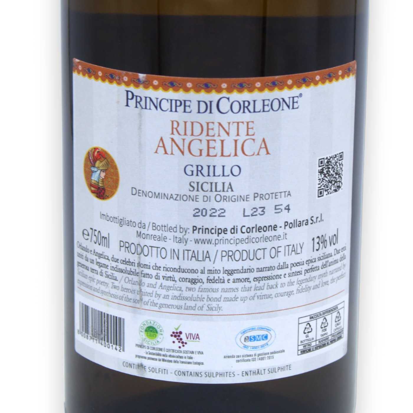 Ridente Angelica ml 13% Weißwein - 750 - Grillo Vol. DOP