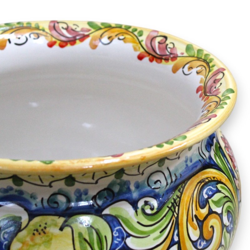 Cachepot Caltagirone Keramik-Pflanzenvase, mit 5 Größenoptionen (1 Stück), mehrfarbige Barockdekoration, Zitronen und Gr