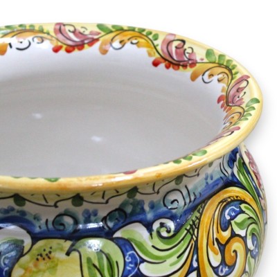 Cachepot Caltagirone keramisk växtvas, med 5 storleksalternativ (1 st) Flerfärgad barockdekor, citroner och granatäpplen