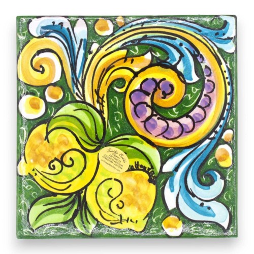 Ladrilho cerâmico Caltagirone, h 15 cm x 15 cm aprox. (1 unidade) com 9 opções de decoração MD1 -  2