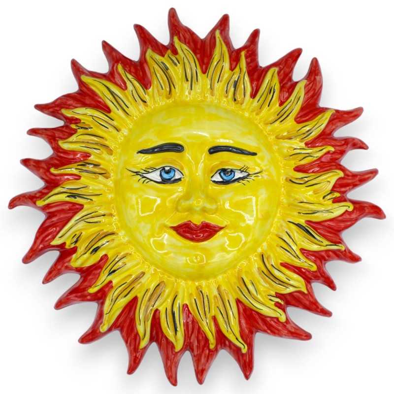 Sole Fuoco in ceramica siciliana - Ø 40 cm ca. con 6 opzioni colore (1pz) - 