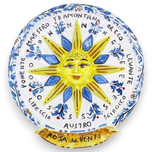 Rose des vents en céramique de Caltagirone - h 38 cm environ. Avec deux options de couleurs (1pc) -  2