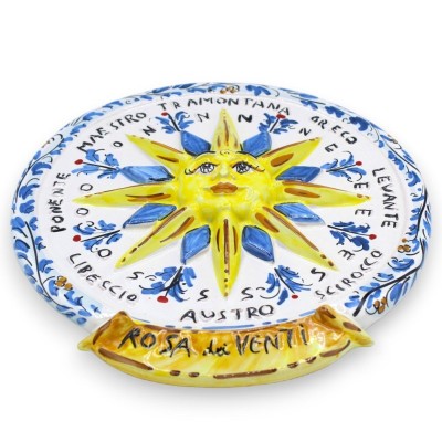 Rosa dos Ventos em cerâmica Caltagirone - h 38 cm aprox. Com duas opções de cores (1 unidade) - 