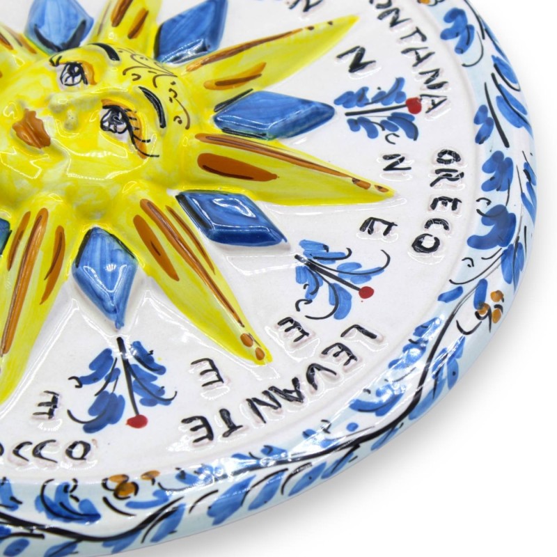 Rosa dos Ventos em cerâmica Caltagirone - h 38 cm aprox. Com duas opções de cores (1 unidade) - 