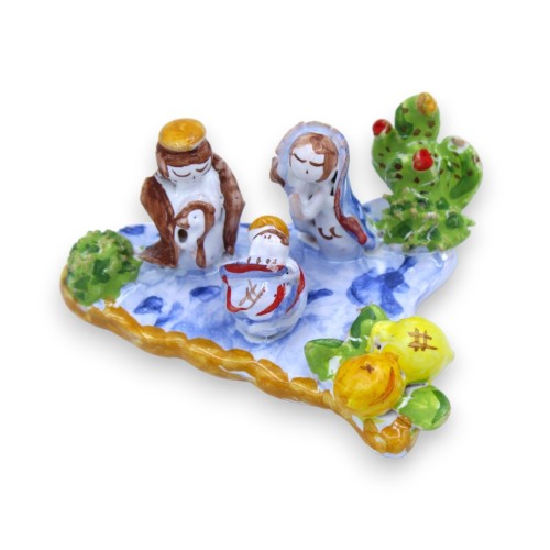 Artystyczna szopka z delikatnej ceramiki, reprodukowana na Sycylii - z 3 opcjami rozmiaru (1 szt.) -  2