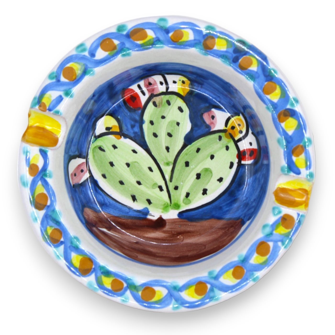 Round Ashtray In Caltagirone Ceramic – Ø 10 Cm Approx. (1 Unit) With 4 Options