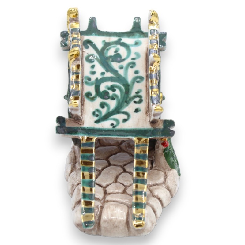 Carretto Siciliano in Ceramica Caltagirone - L 12 x h 9 cm ca. - 