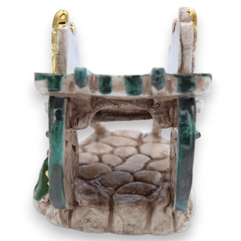 Carretto Siciliano in Ceramica Caltagirone - L 12 x h 9 cm ca. - 
