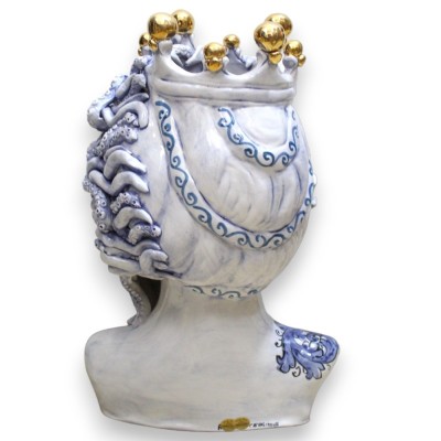 FIGURA MITOLOGICA Busto di Tritone in ceramica Caltagirone h 50 cm ca. (1Unità) smalto oro zecchino 24k - 