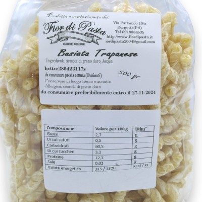 Sicilian Artisan Pasta Busiata Trapanese Short, 500 g - 