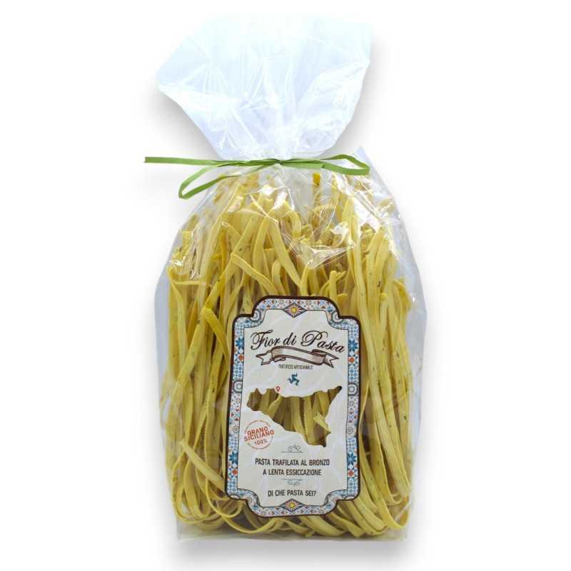 Sizilianische handgemachte Pasta-Tagliatelle mit Fenchel und Kurkuma, 500 g - 