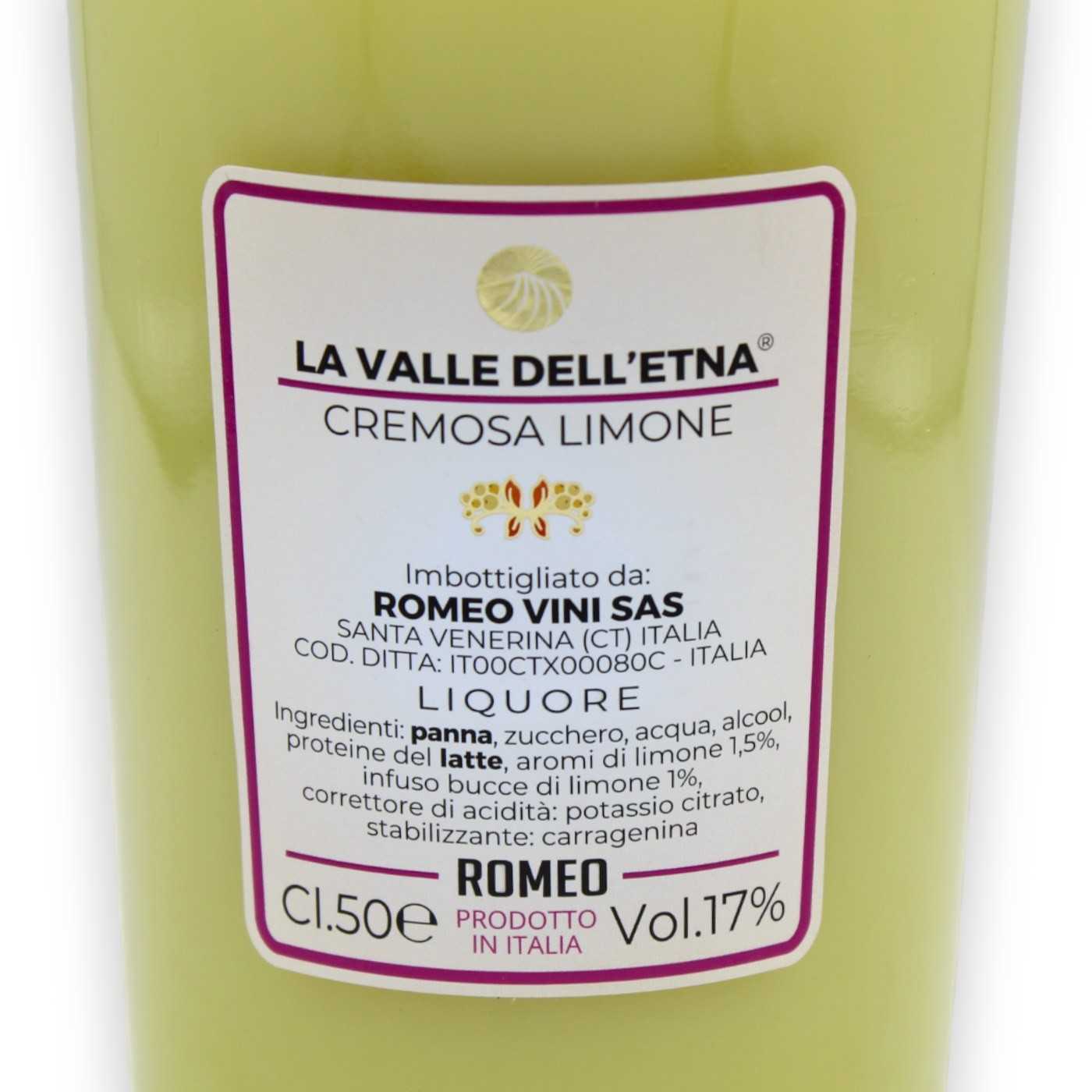 Cremoso siciliano, ml 17% - Vol. Liquore 500 Limone al