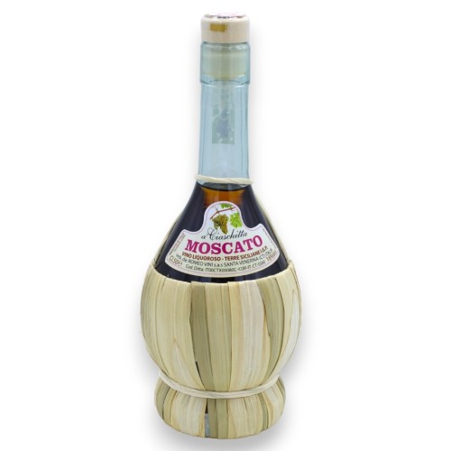 Glazen fles met rieten bekleding met 3 opties voor Siciliaanse versterkte wijnen (1 stuk) 500 ml -  2
