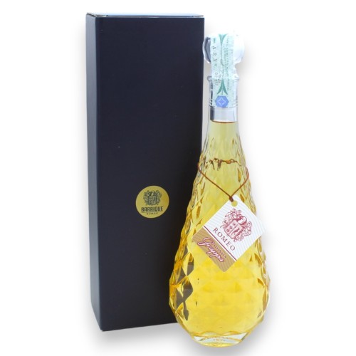 Grappa gerijpt in barrique, Crystal Diamante glazen fles - Vol 40%, 500 ml - 