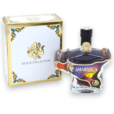 Sicilienformad glasflaska med hantverkslikör - Sicilia Collection - med 8 smakalternativ, 100 ml (1 enhet) - 
