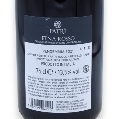 ETNA ROSSO - Vino Rosso di Sicilia D.O.C. Vol. 13,5% - 750 ml - 