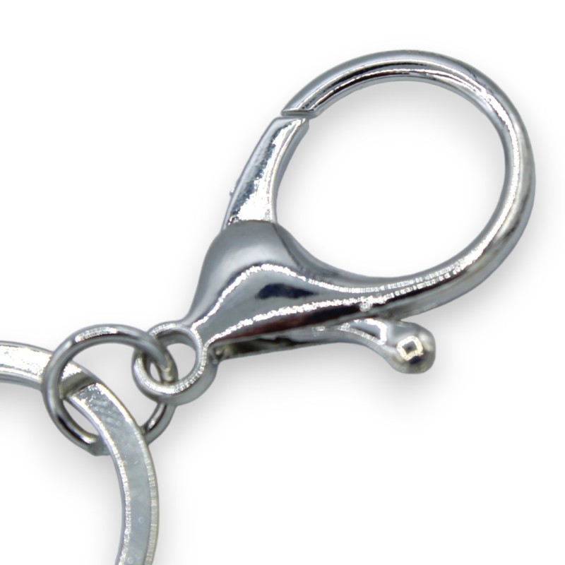 Hoornsleutelhanger met strass steentjes en 4 mini gelukshoorntjes, ca. h 11 cm. (1 st) - 