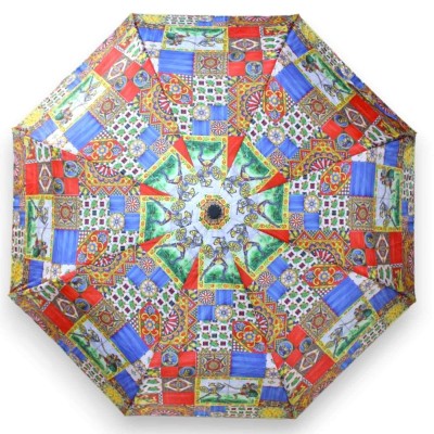 Parapluie imprimé sicilien avec bouton pression et étui, environ h 30 cm. (1pc) Avec 3 options de décoration - 