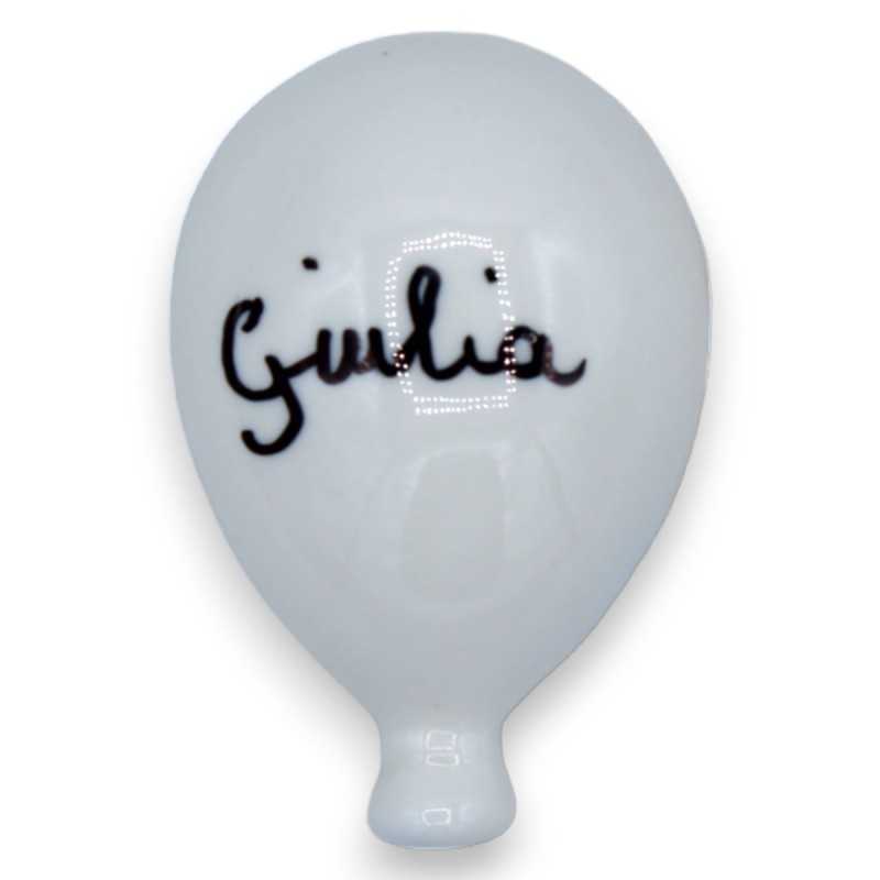 Aimant ballon en céramique fine sicilienne, PERSONNALISABLE - h 6 x L 4 cm environ. (1pc) avec 3 options de couleurs - 